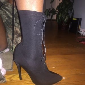 Black sock booties